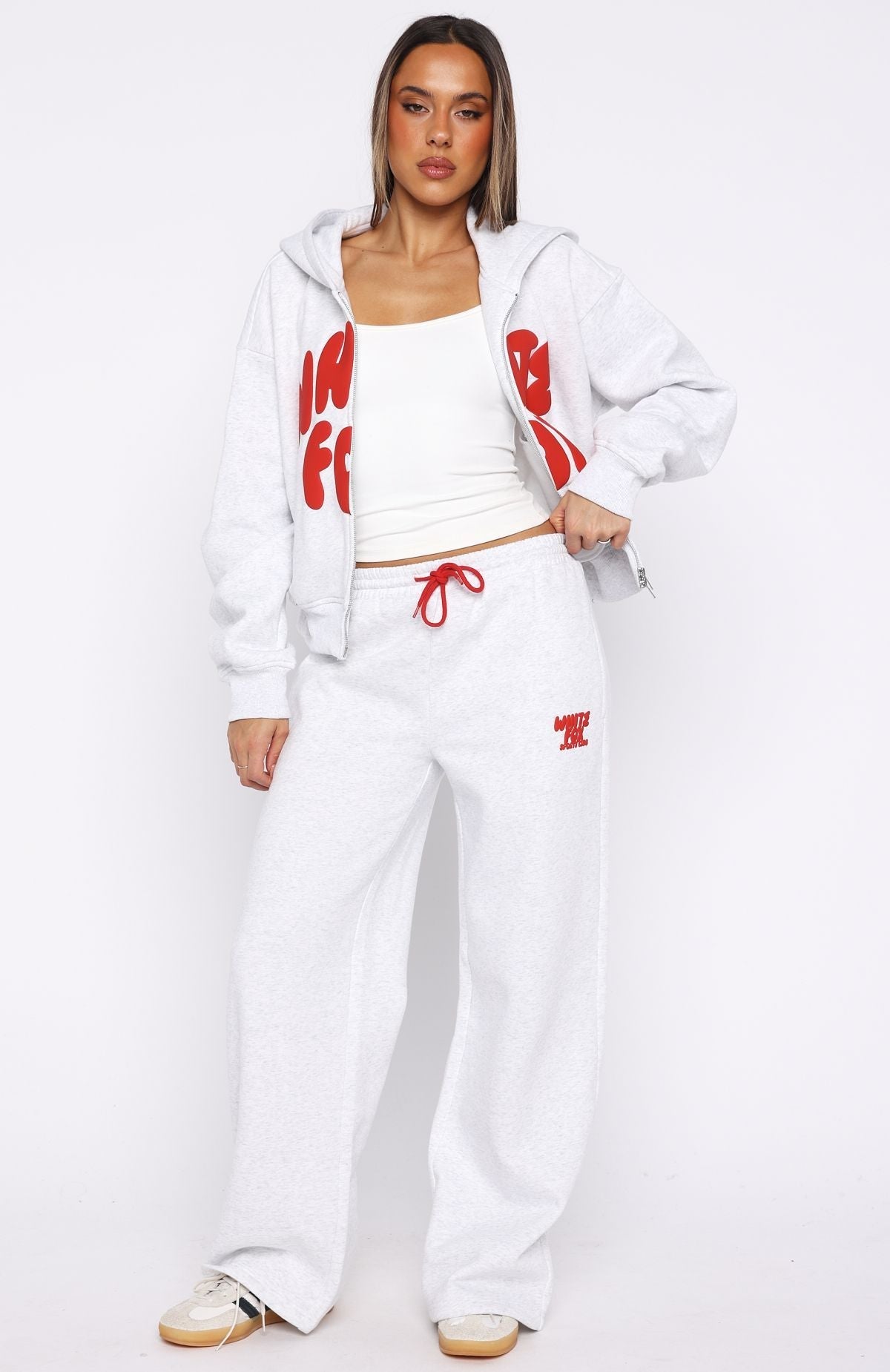 Club 14 Allie Boxy Zip Front Hoodie Grey Marle