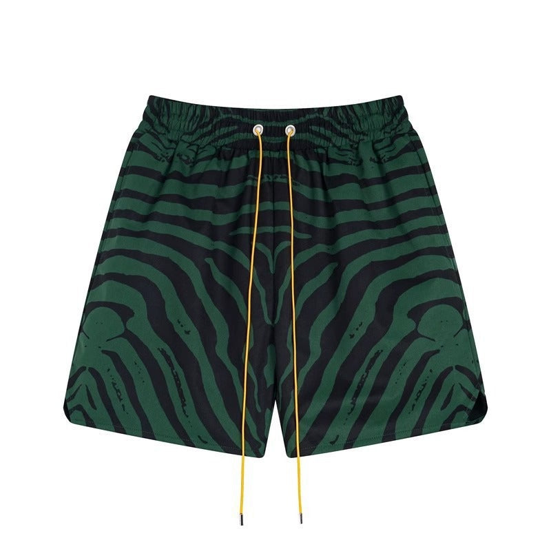 Rhude T-shirt Zebra Letter Embroidery Casual Short Sleeve Shirt, Shorts