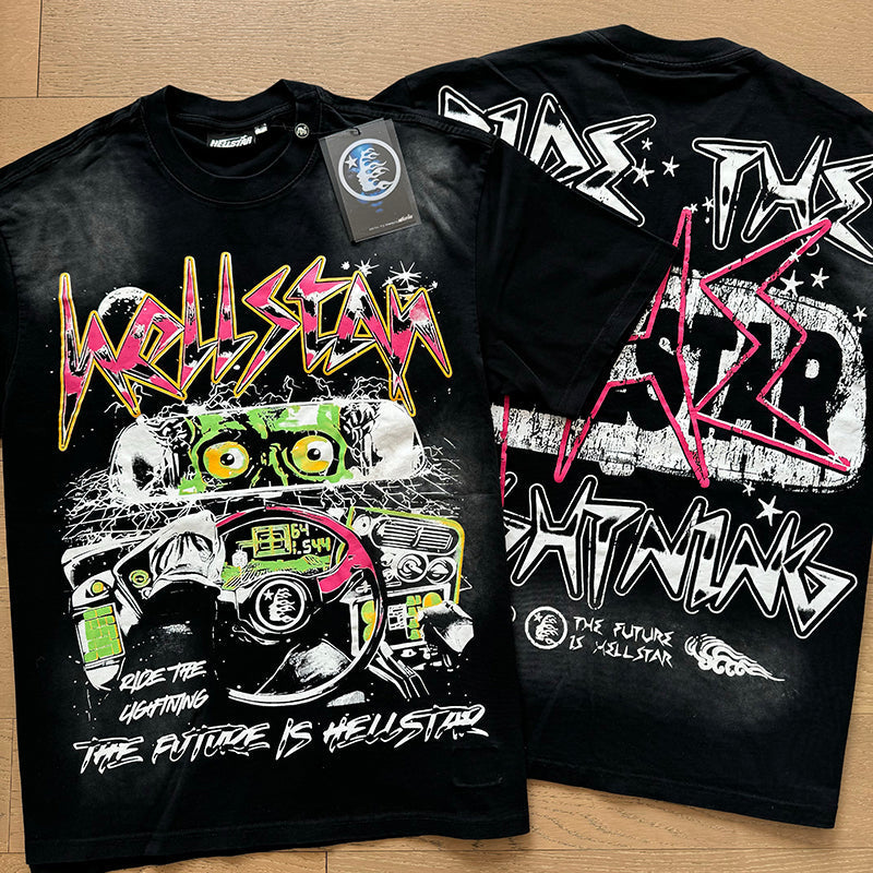 Hellstar T-shirts Washed Aging Process