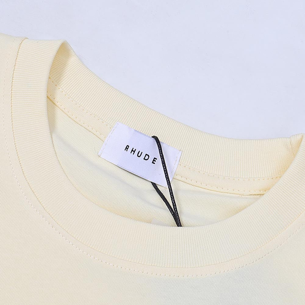 Rhude T-shirts Retro Racing Printed Cotton Casual Short Sleeve Men and Women
