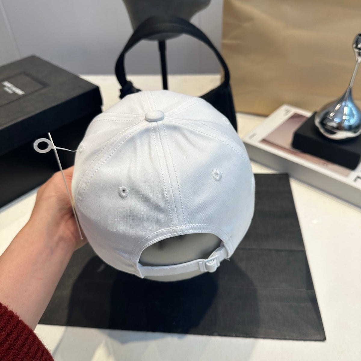 Embroidered Cotton Baseball Cap — White