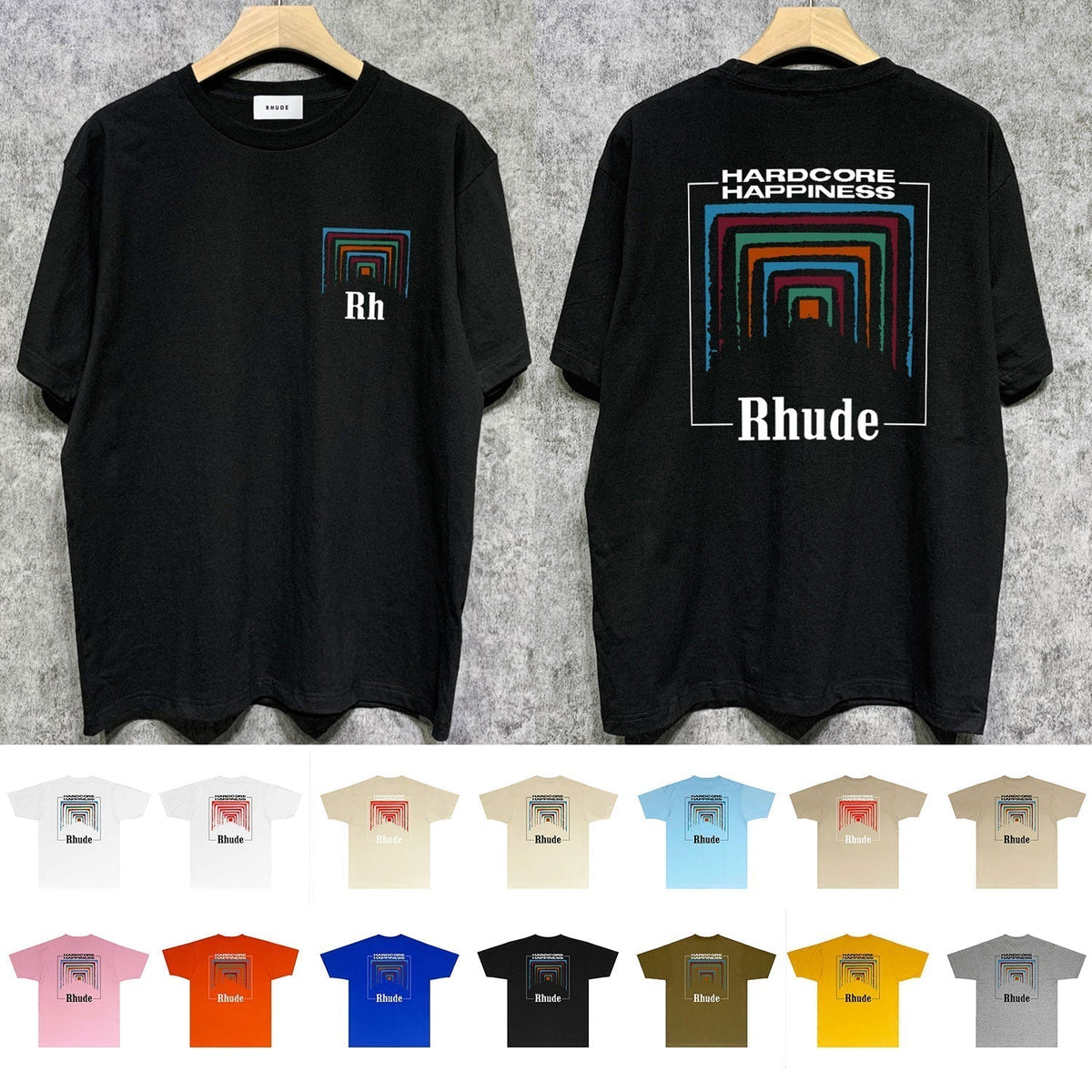 Rhude T-shirts Printed Trendy Pure Cotton
