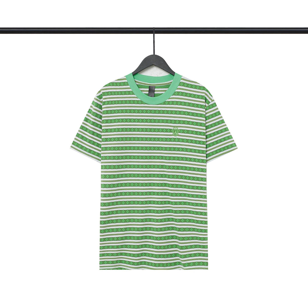 CHH Chrome Heart T Shirts Poison Home Stripe Jacquard Embroidery Short Sleeve Couple T-Shirt