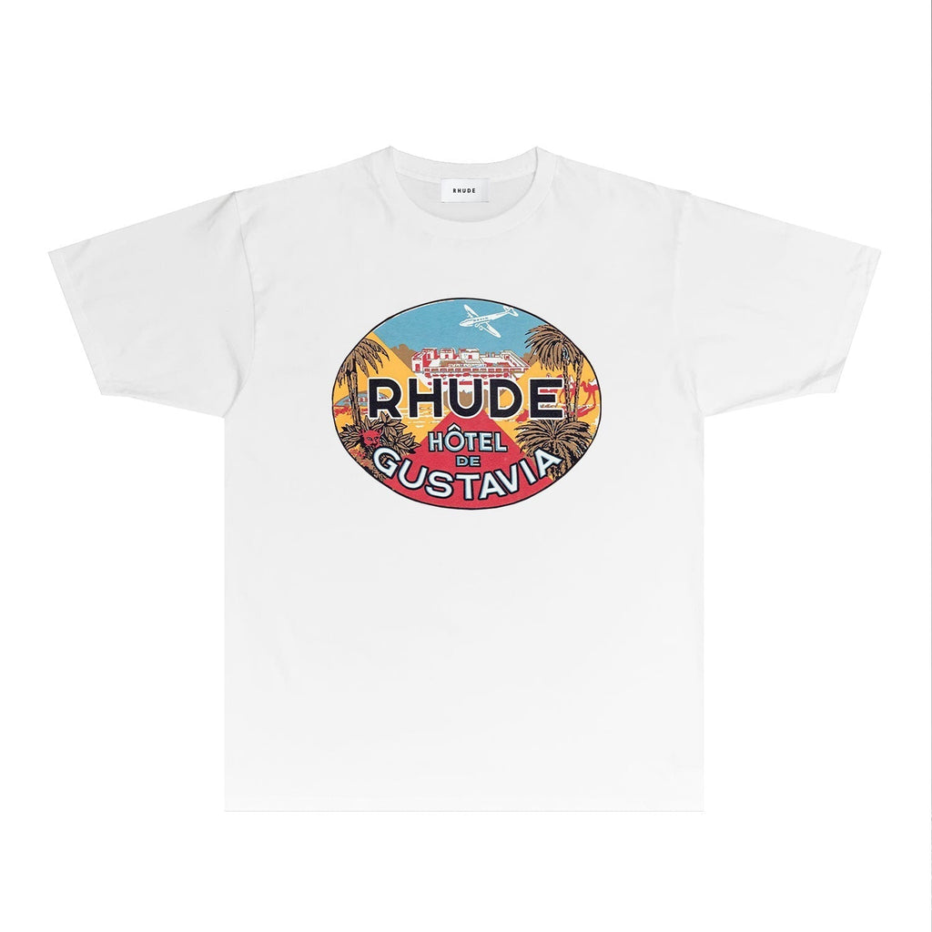 Rhude T-shirts Printed Trendy Pure Cotton