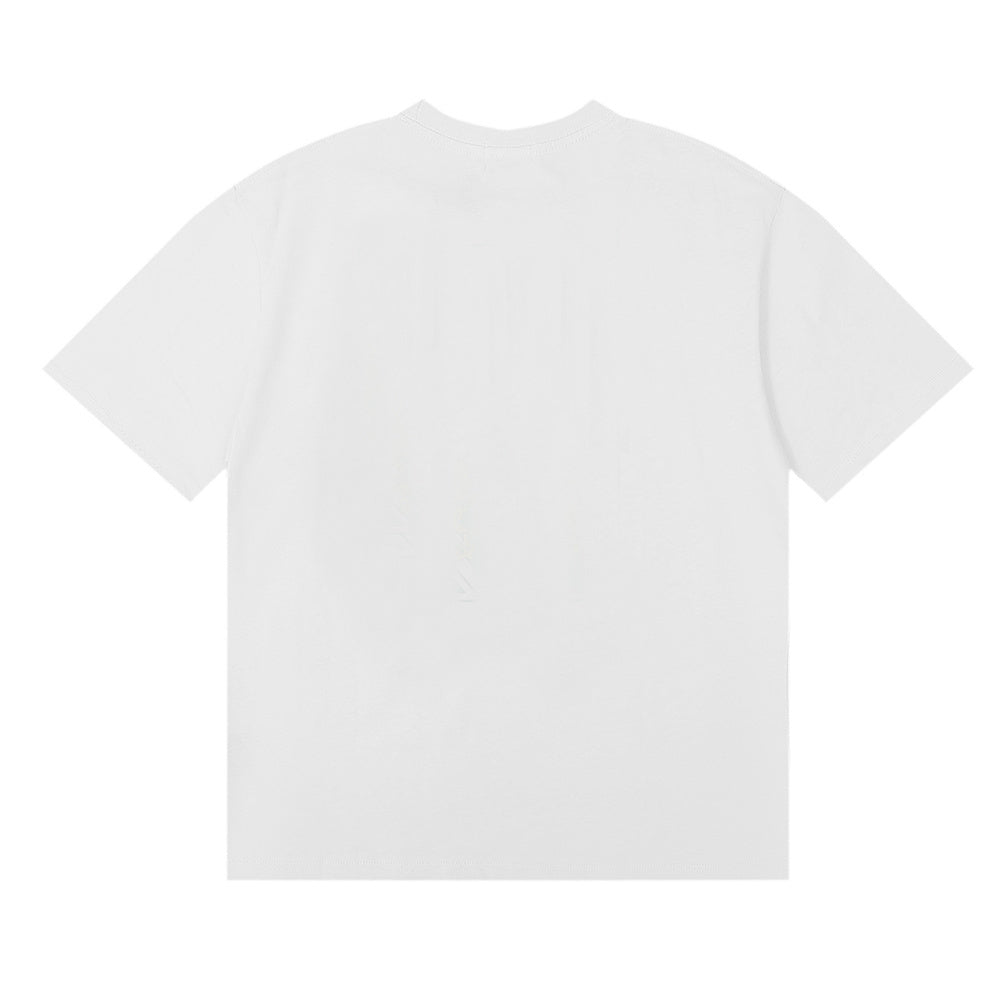 Rhude T-shirts Coconut Sunset Sailing Printing Cotton Casual Loose Short Sleeve Men and Women