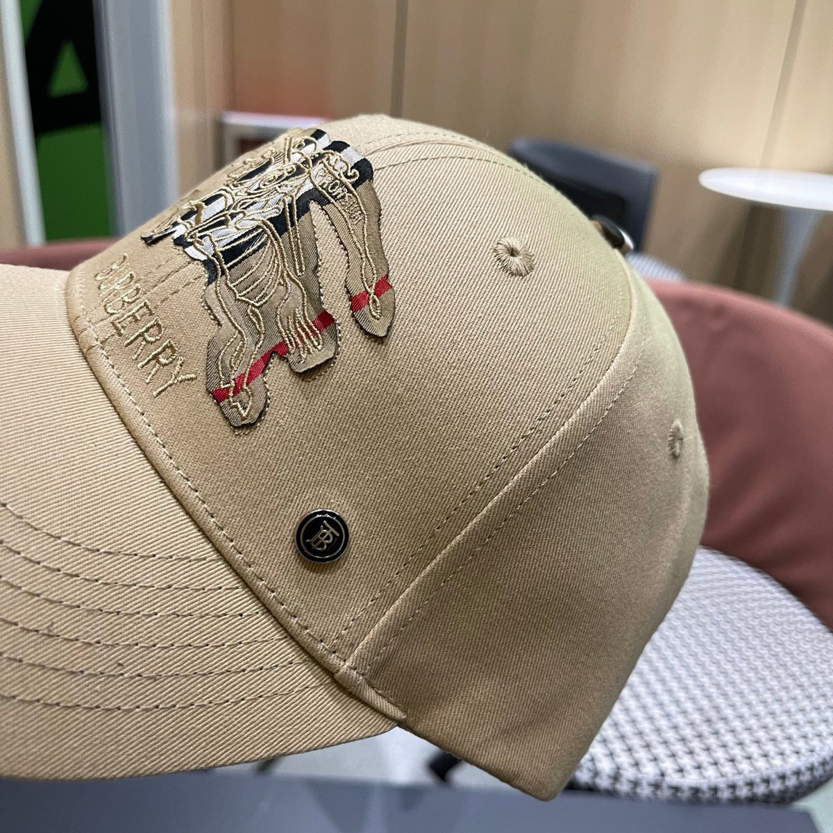 Classic Heritage Embroidered Baseball Cap - Adjustable Khaki Hat