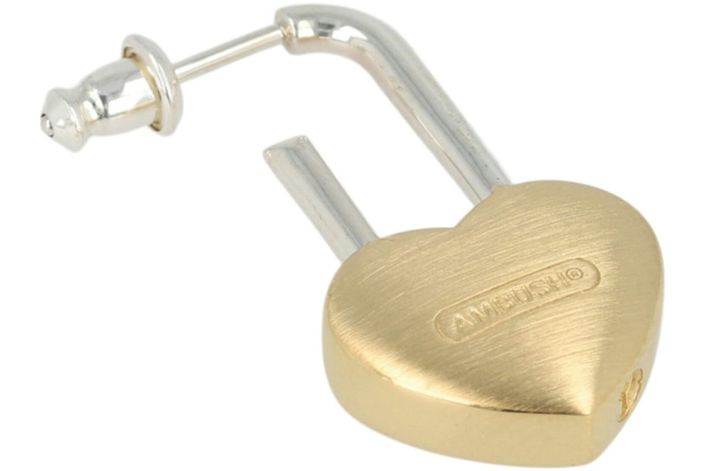 Ambush Small Heart Padlock Single Earring Gold