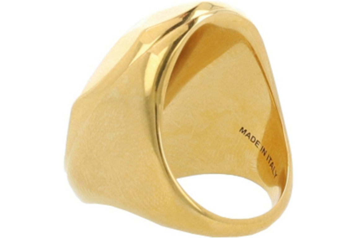 Alexander McQueen Faceted Stone Ring Gold