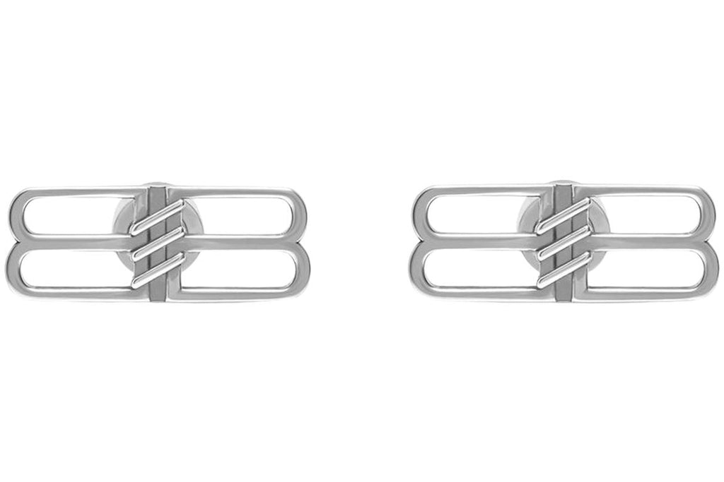 Balenciaga BB Icon Earrings Antique Silver