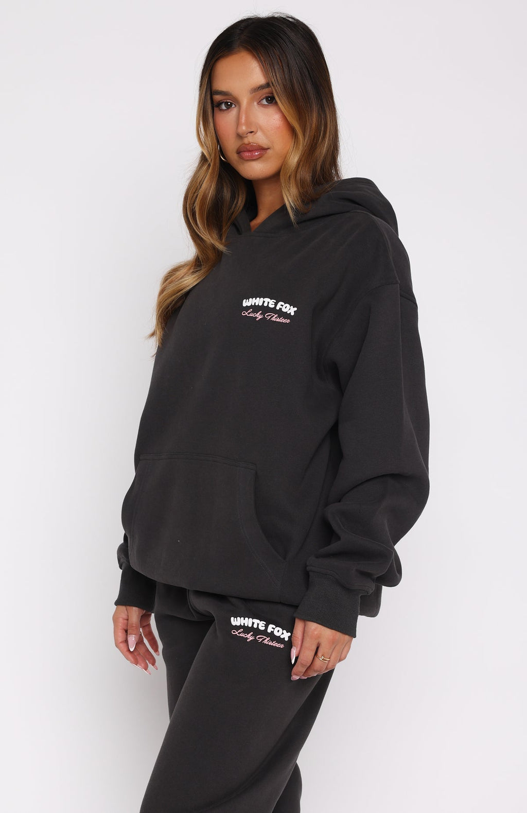 Lucky Thirteen Cheyenne Oversized Hoodie Charcoal