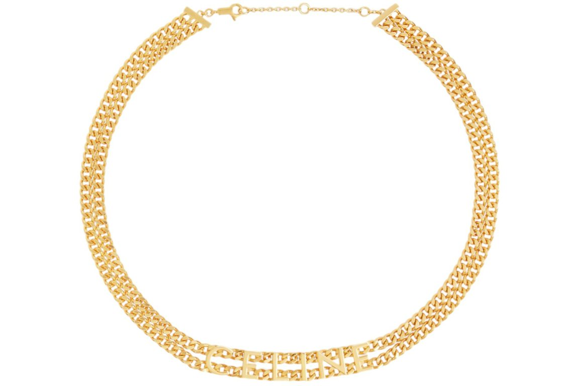 Celine Necklace In Brass with Gold Finish Gourmette Gold