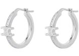 Celine Strass and Brass with Rhodium Finish Triomphe Sparkle Hoops Silver