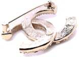 Chanel CC Logo Brooch Gold