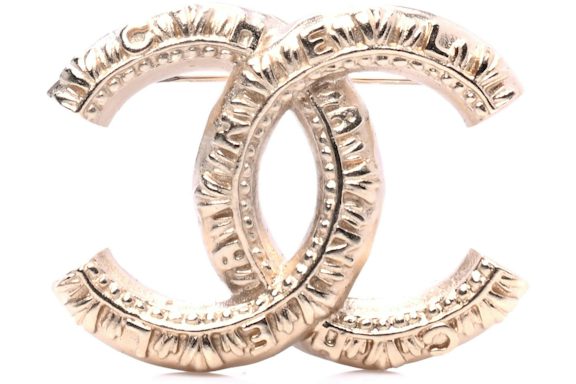 Chanel CC Logo Brooch Gold