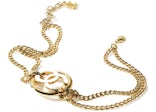 Chanel CC Logo Choker Necklace Gold/White (AB8355)
