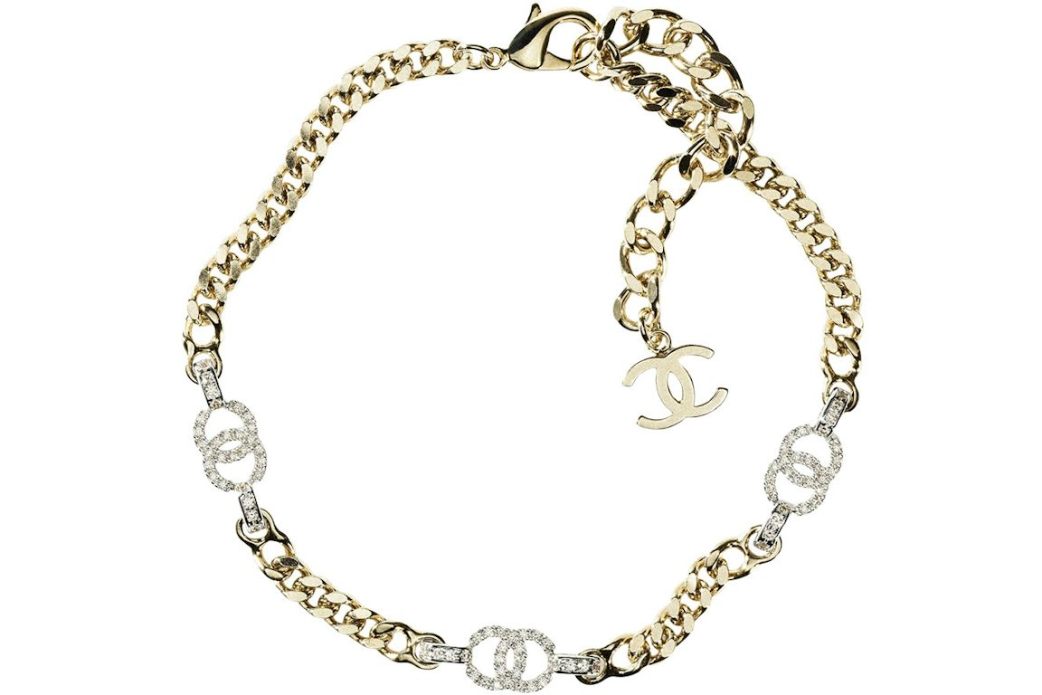 Chanel Choker Necklace AB8287 Gold/Silver/Crystal