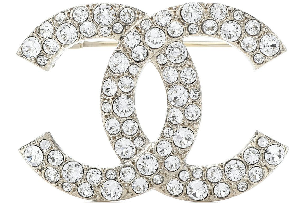 Chanel Crystal Palais Garnier CC Brooch Gold