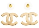 Chanel Dual Color CC Logo Earrings Beige/Black (AB9894)