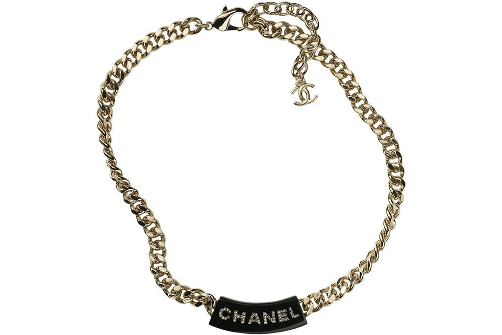 Chanel Gold Necklace AB9374 Gold/Black