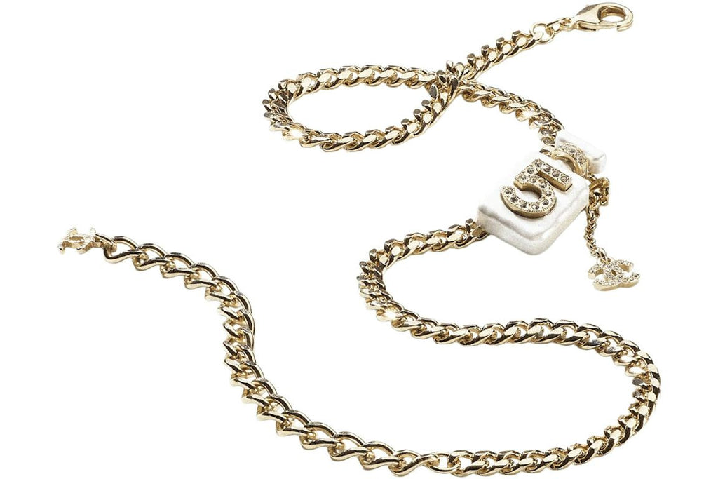 Chanel Metal/Diamantes Necklace Gold/Pearly White/Crystal