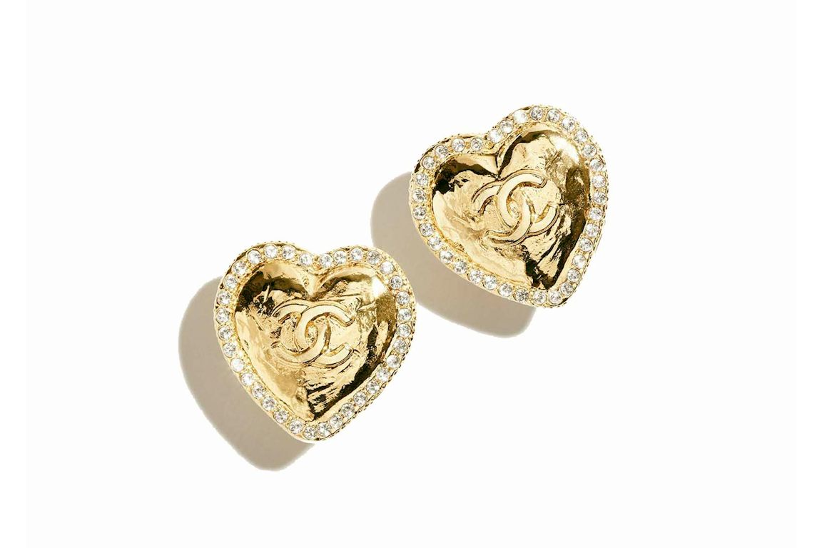 Chanel Puces D'Oreilles Earrings Gold/Crystal (ABD072 B16157 NW375)