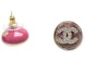 Chanel Round CC Logo Earrings Pink (ABA407)