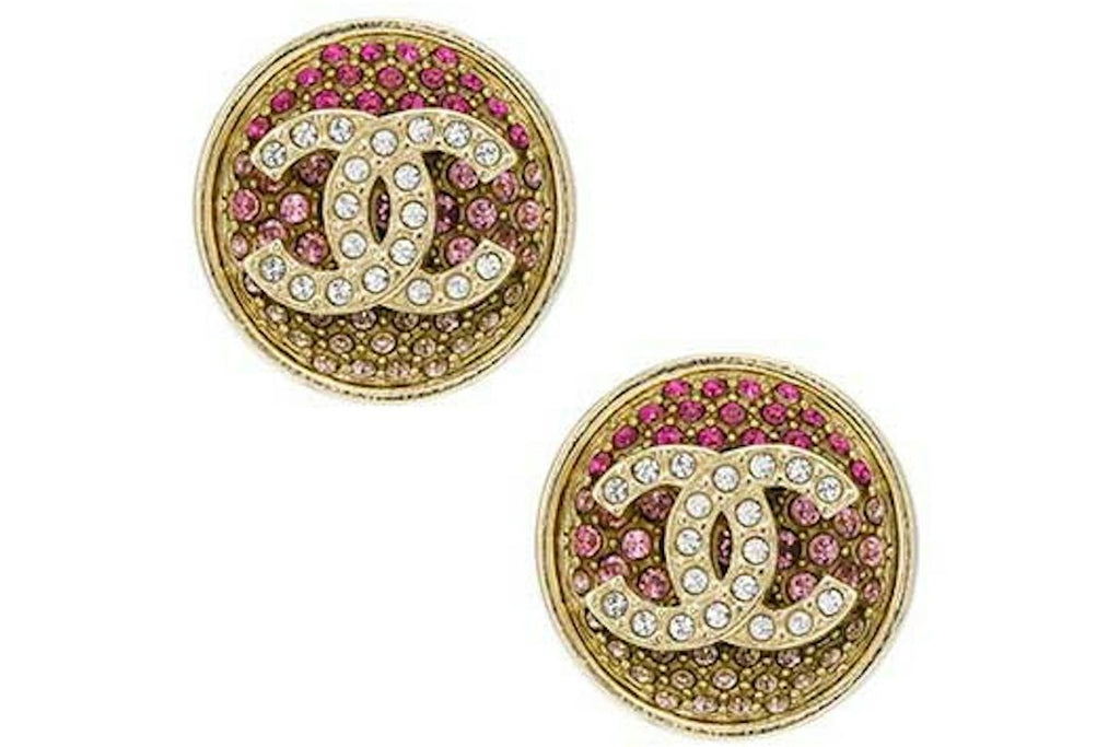 Chanel Round CC Logo Earrings Pink (ABA407)