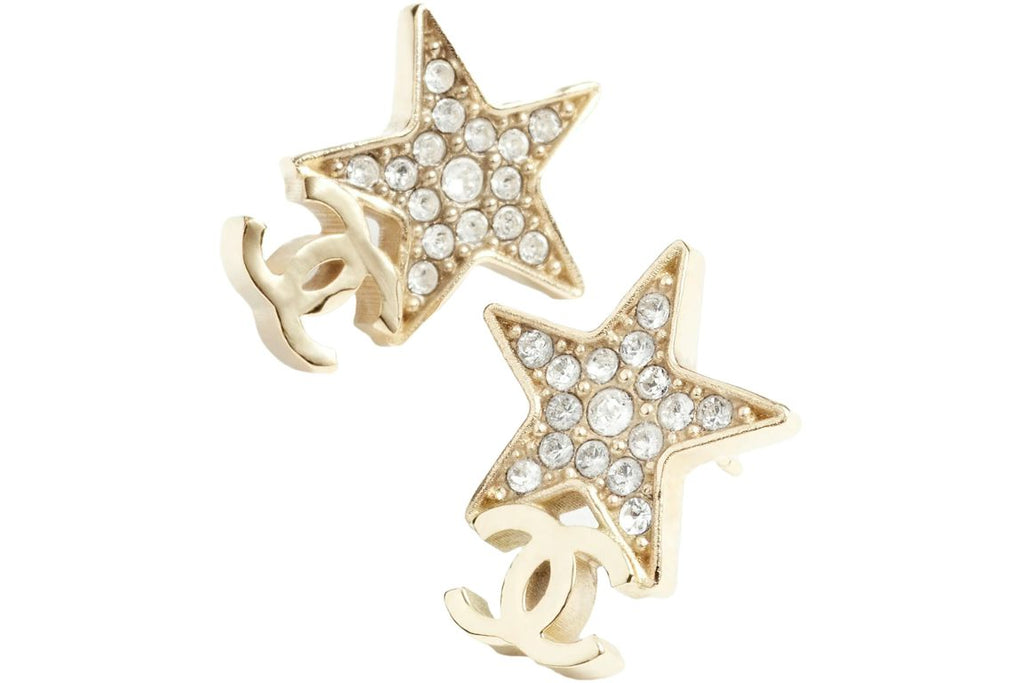 Chanel Stud Earrings Gold/Crystal (ABB488 B14060 NR341)