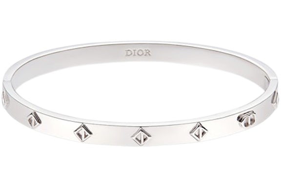 Dior CD Diamond Bangle Bracelet Silver