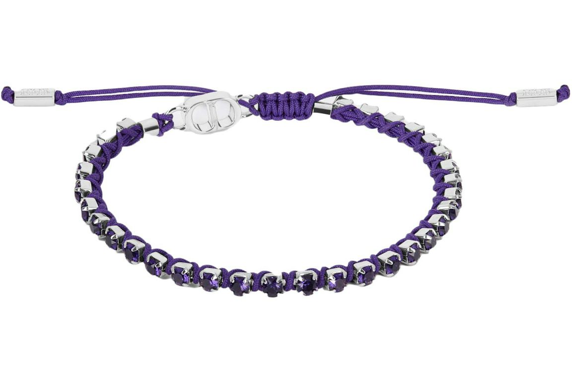Dior x ERL Bracelet Purple Technical Rope and Purple Crystals