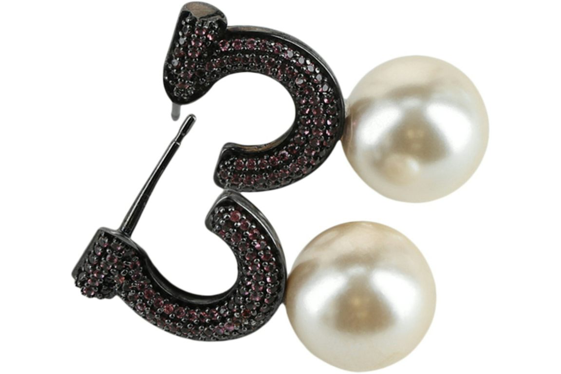 Ferragamo Purple Ferragamo Gancini Faux Pearl Stud Earrings