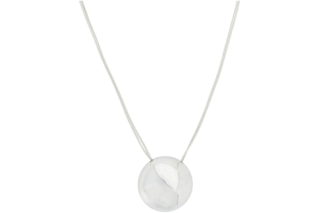 Ferragamo Silver Ferragamo Sculptural Pendant Necklace Silver