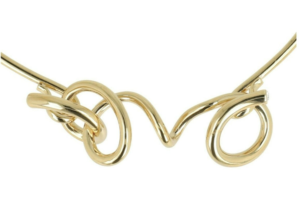 Ferragamo Gold Ferragamo Sculptural Semi-Rigid Collar