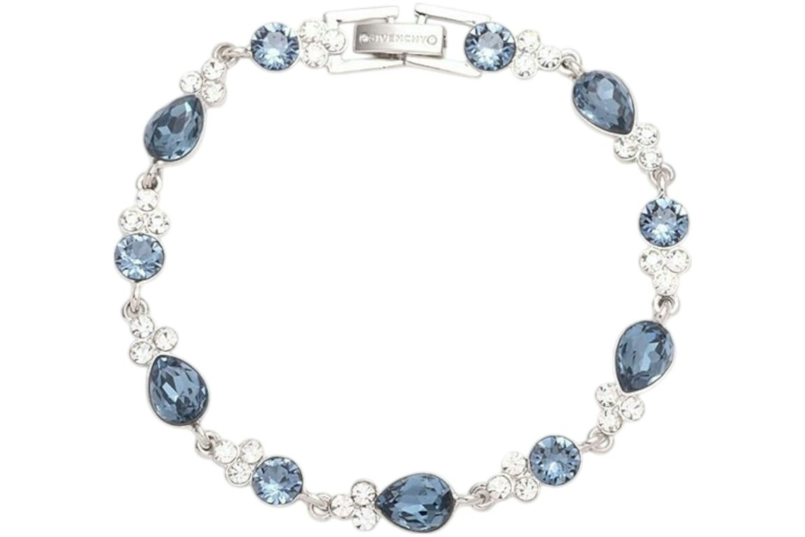 Givenchy Crystal Stone Flex Line Bracelet Silver