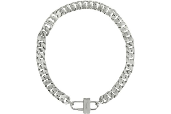 Givenchy G Chain Lock Necklace Silver