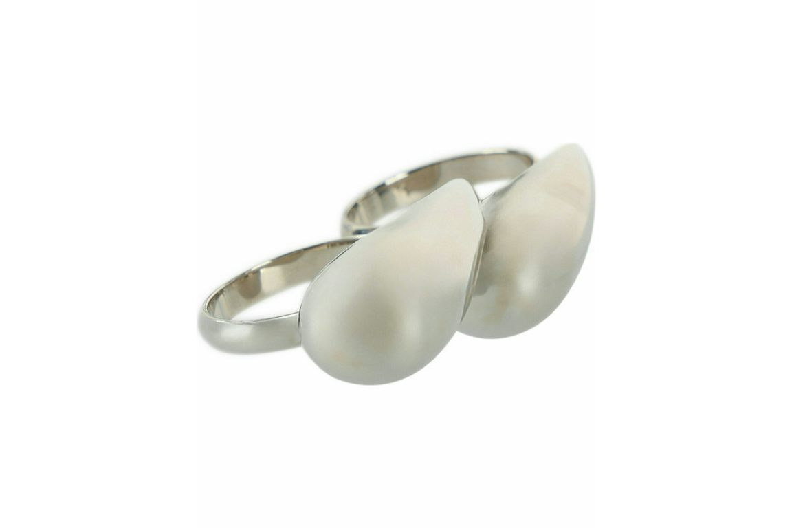Givenchy G Tears Double Finger Ring Silver