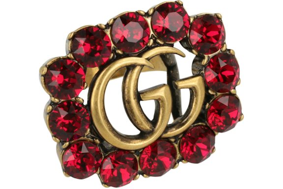 Gucci GG Marmont Crystal Ring Gold