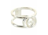 Gucci Interlocking G Cutout Silver Ring Silver