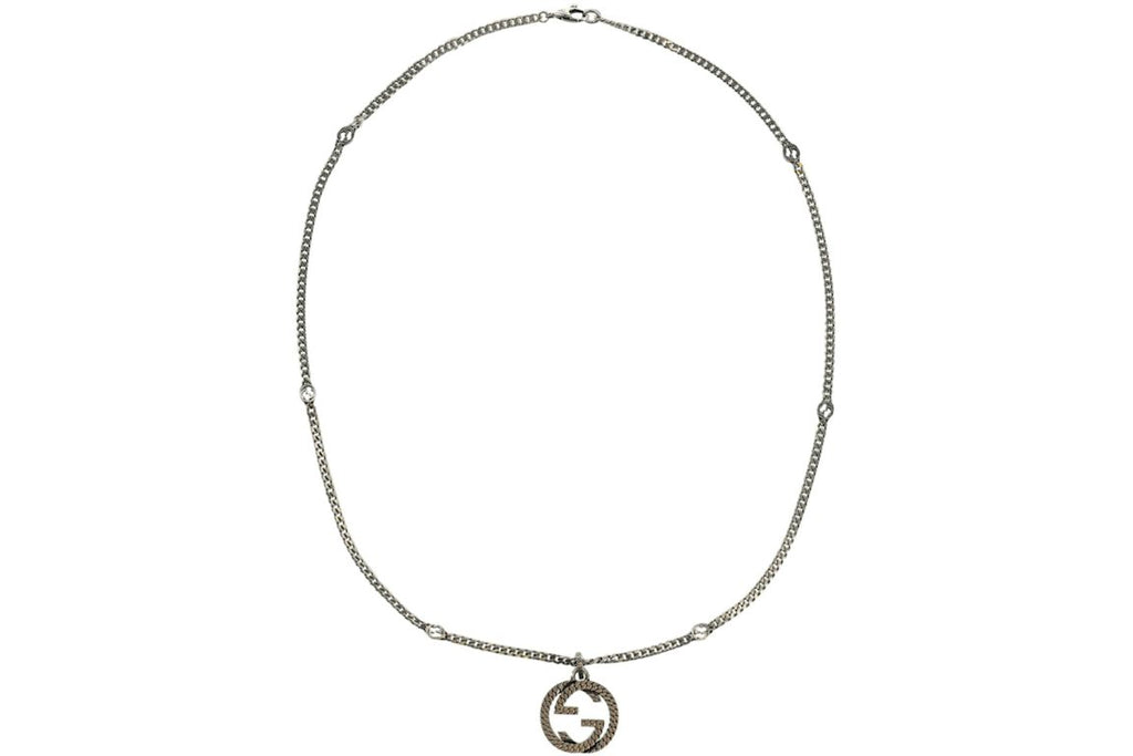 Gucci Interlocking G Pendant Necklace Silver