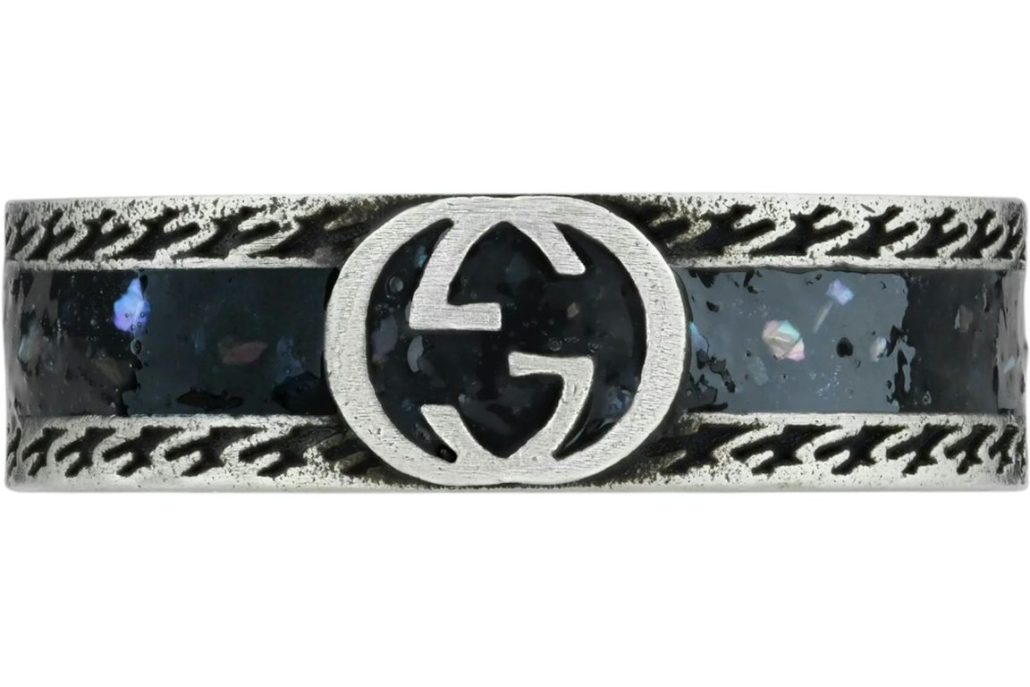 Gucci Interlocking G Ring Black Aged