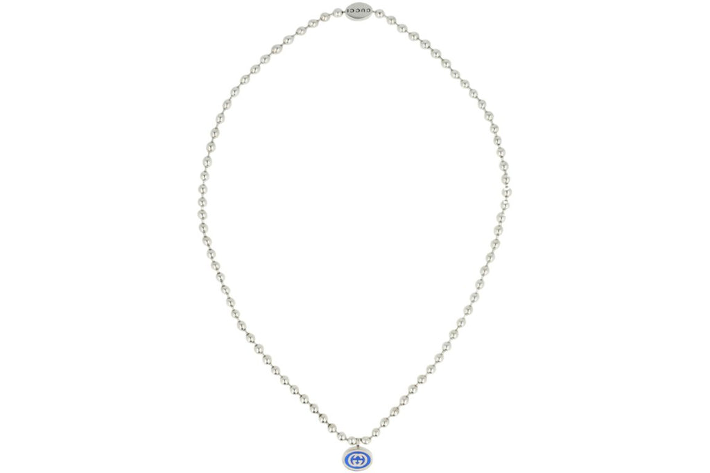 Gucci Sterling Silver Interlocking G Boule Necklace Silver