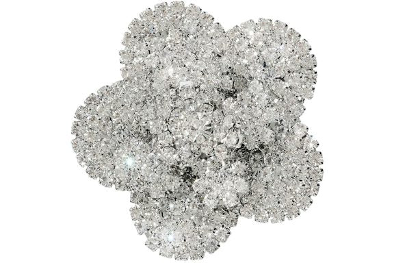 H&M x Magda Butrym Rhinestone-Embellished Flower Ring Silver-Colored