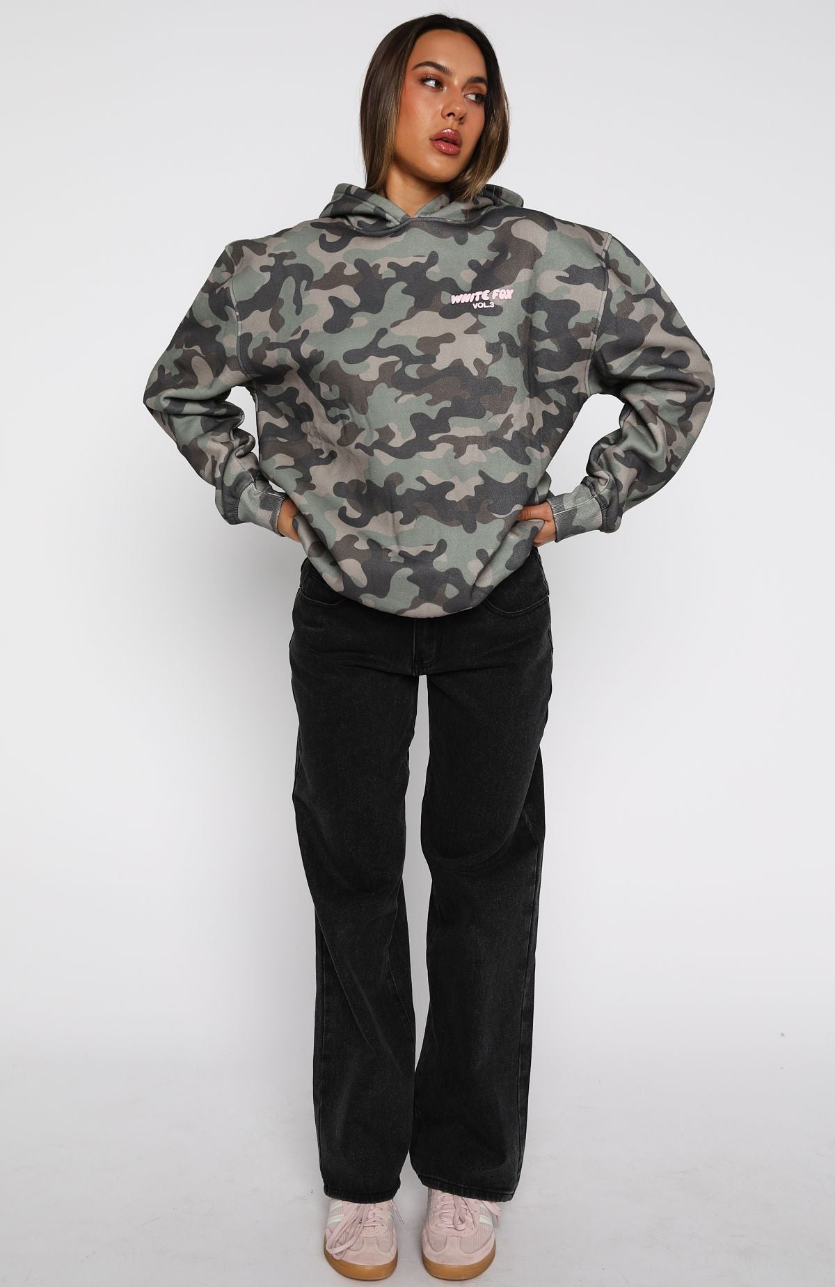 Offstage Printed Oversized Hoodie Washed Camo