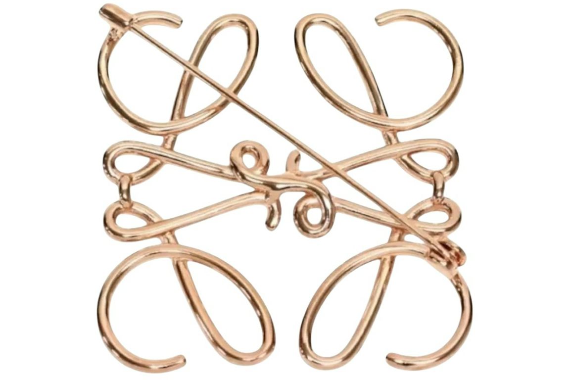 LOEWE Anagram Brooch Gold