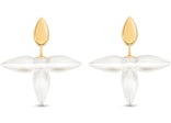 Louis Vuitton Louisette Earrings Gold/White