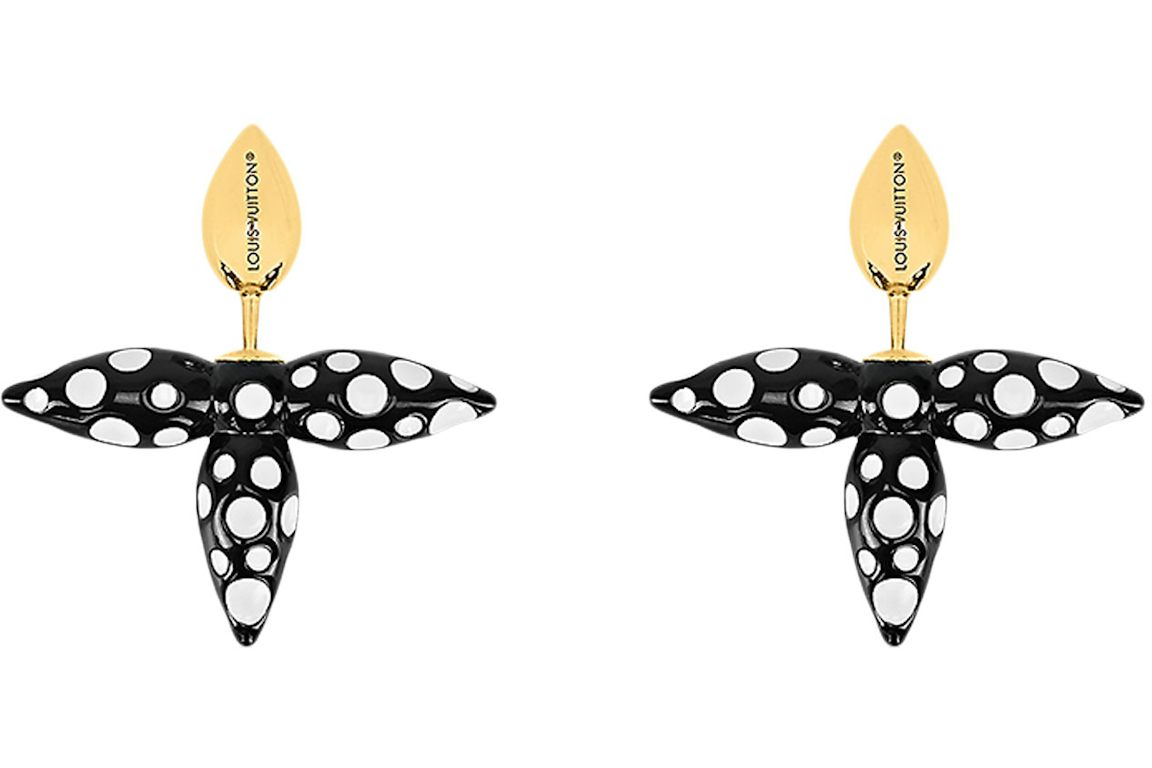 Louis Vuitton x Yayoi Kusama Louisette Infinity Dots Earrings Black/White