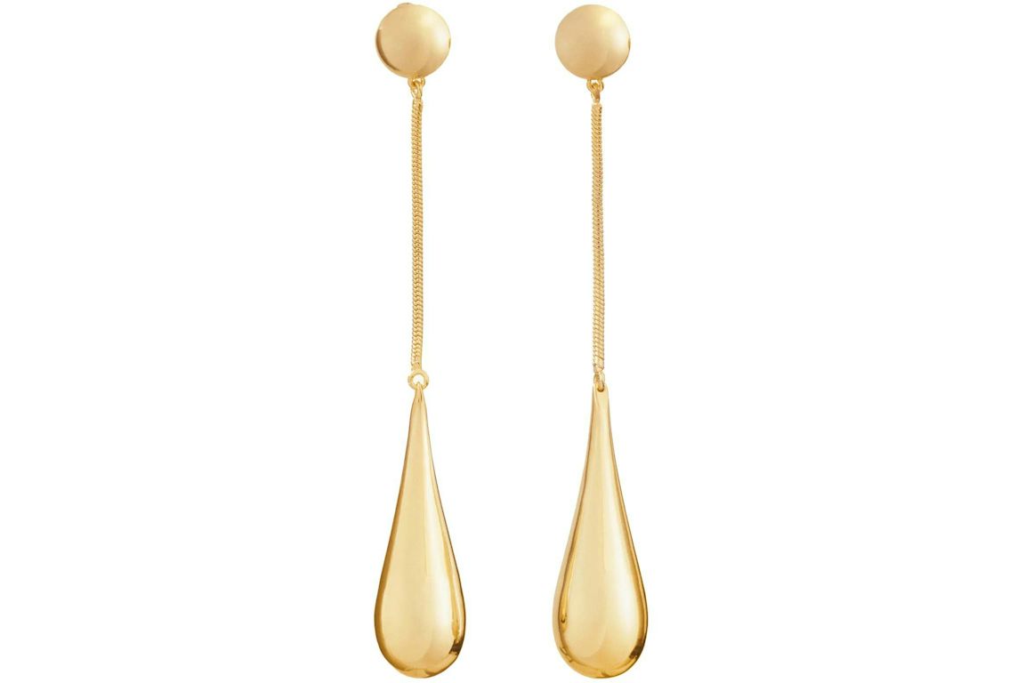 Mugler H&M Teardrop Earrings Gold-colored