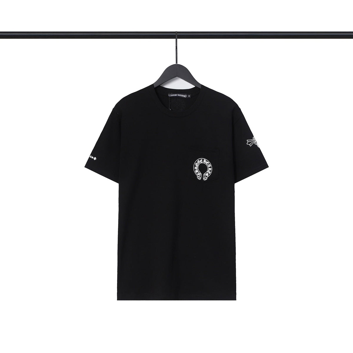 CHH Chrome Heart T Shirts Chrome Hearts Cross Sanskrit Print Short Sleeve Crew Neck T-Shirt