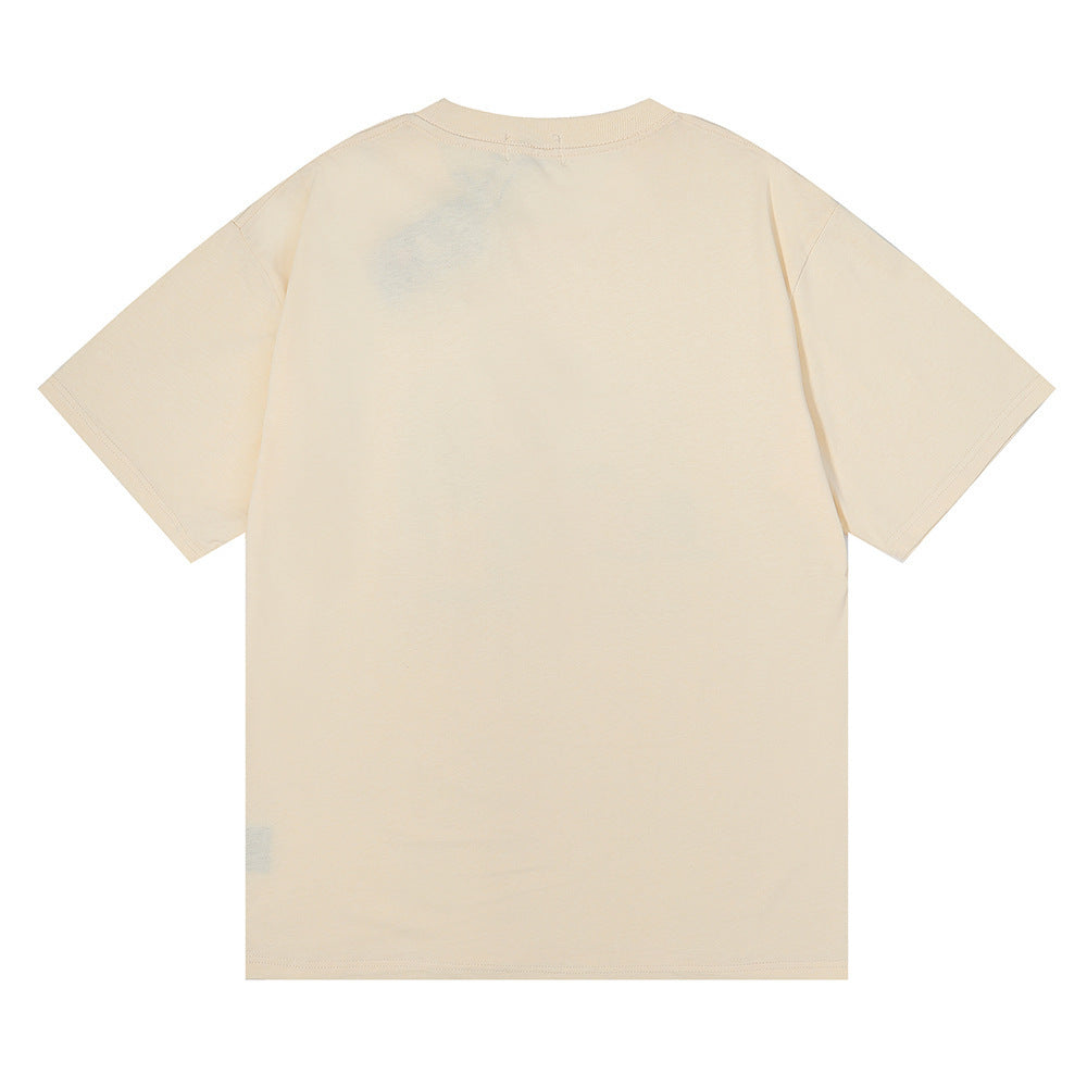 Rhude T-shirt Art Abstract Design Printed Short Sleeve T-shirt