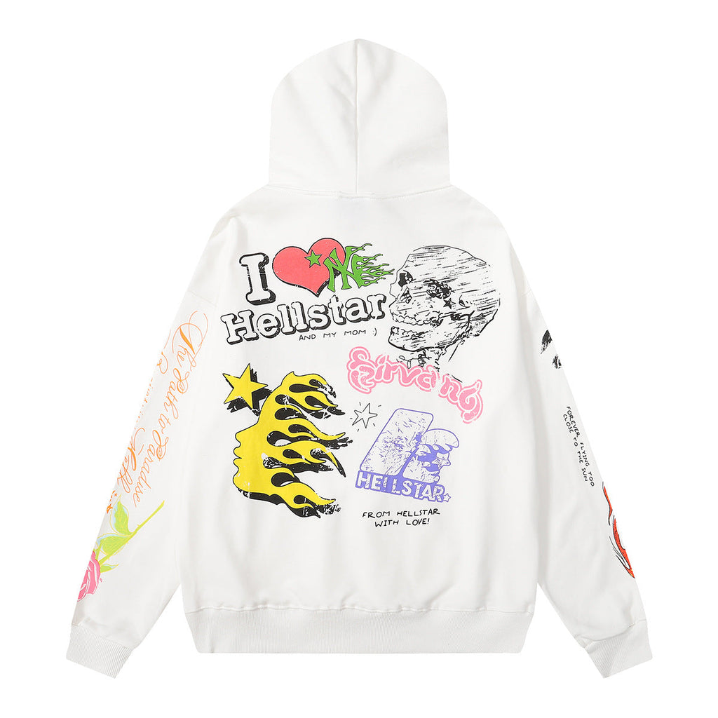 Hellstar Hoodie Casual Graffiti Oversize